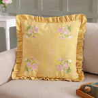 Martha Embroidered Ruffle Cushion