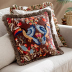 Mirrored Toucan Embroidered Cushion