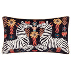Mirrored Zebra Embroidered Cushion