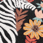 Mirrored Zebra Embroidered Cushion