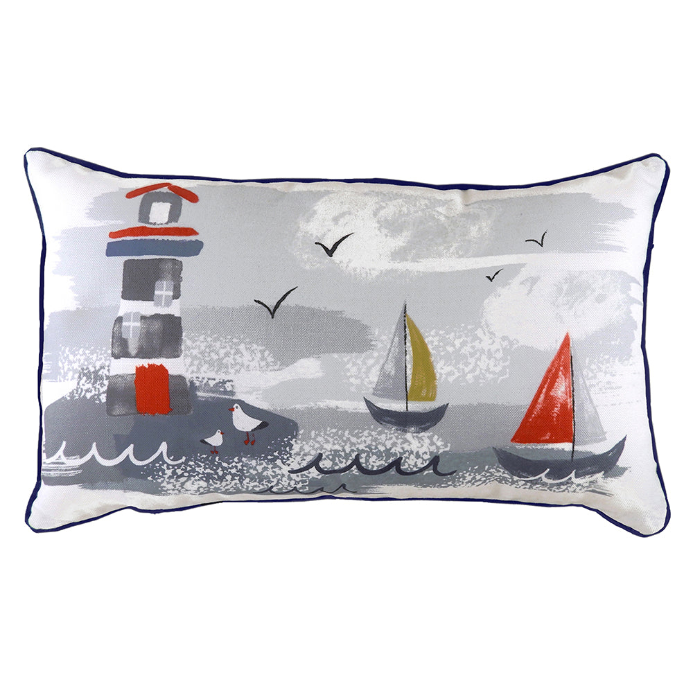 Nautical Lighthouse Rectangular Cushion Storm
