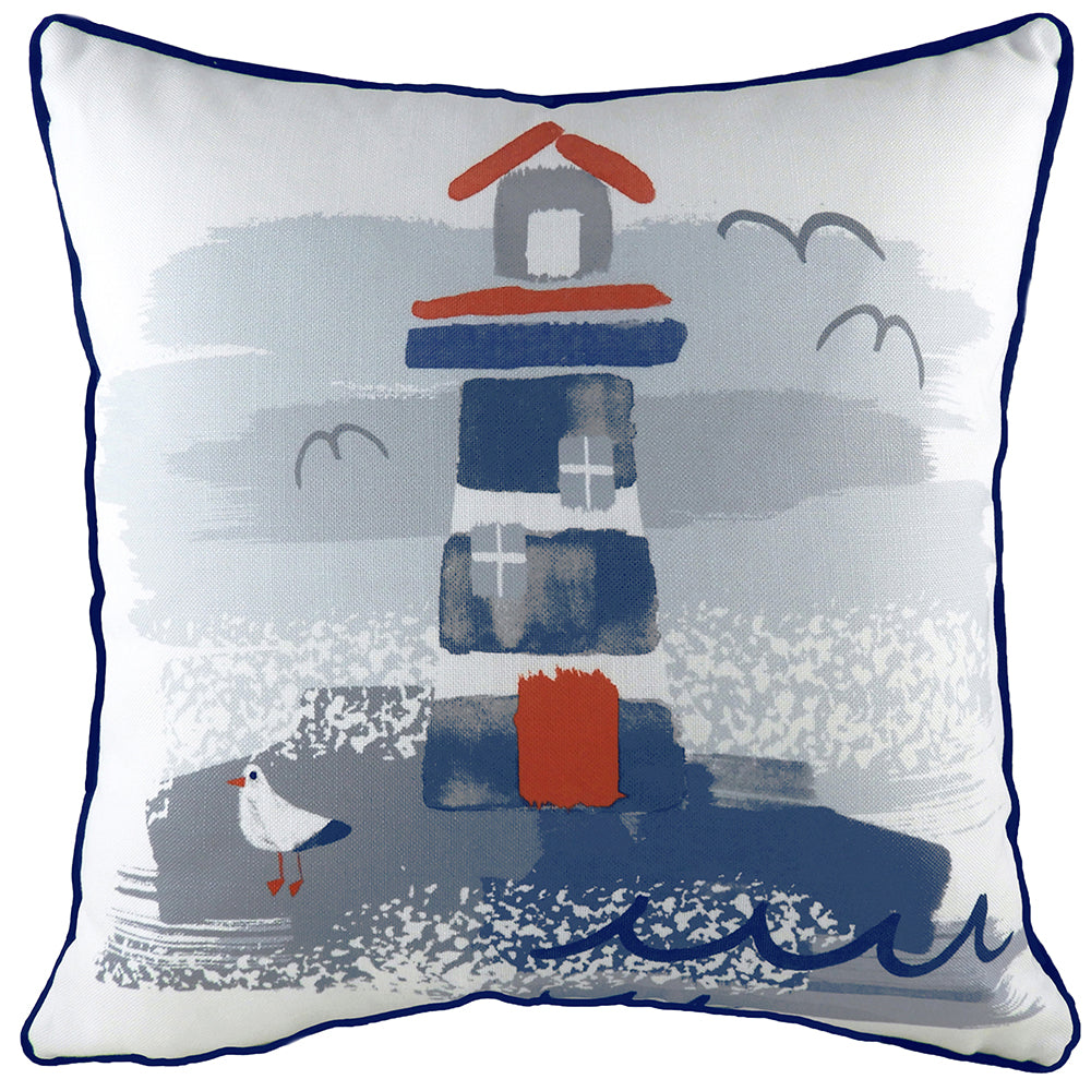 Nautical Lighthouse Cushion Navy