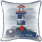 Nautical Lighthouse Cushion Navy