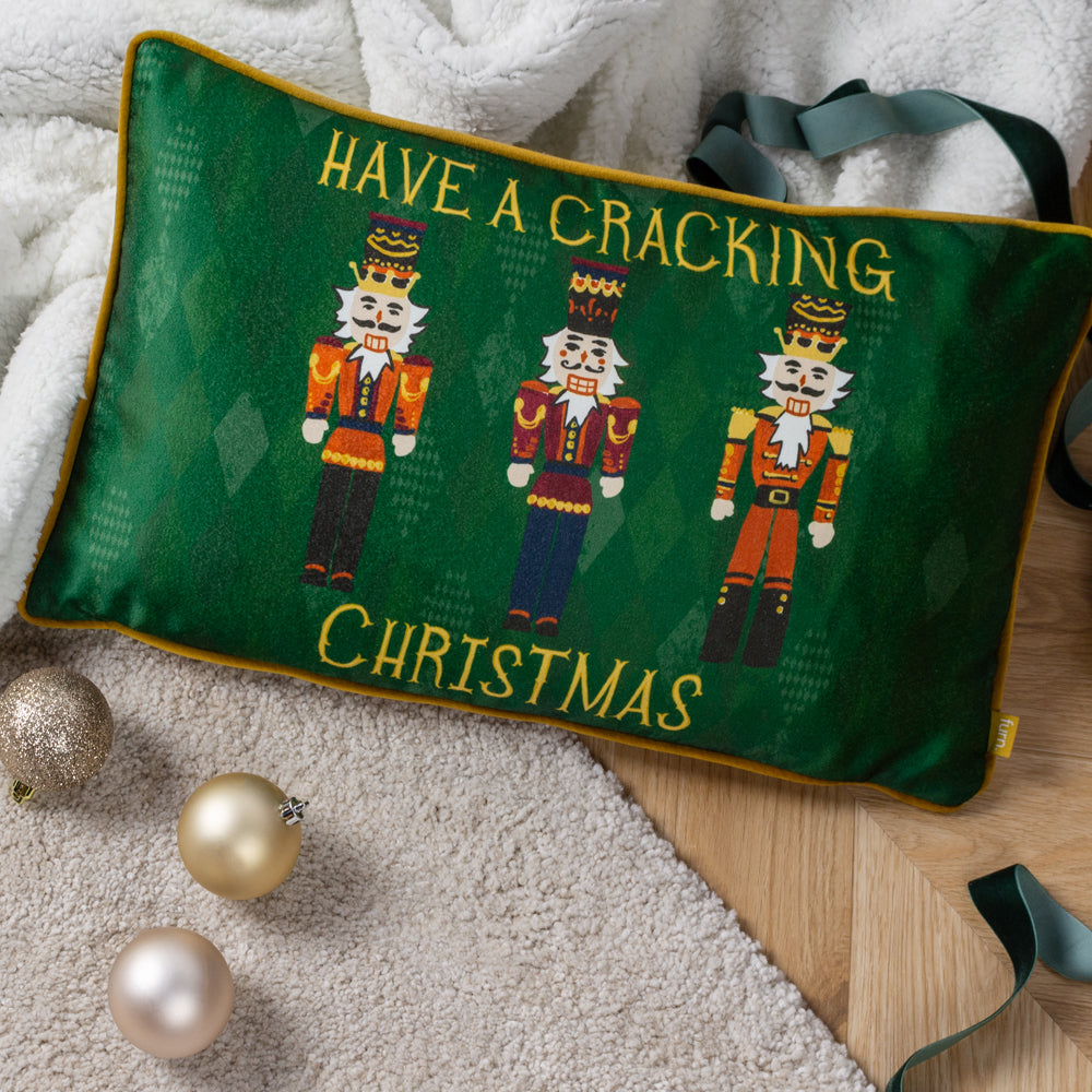 Nutcracker Cracking Christmas Cushion