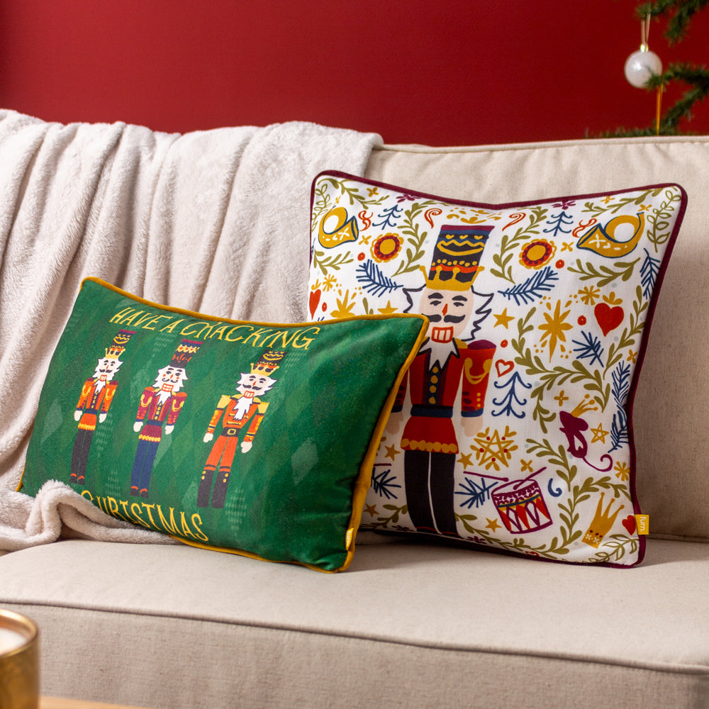 Nutcracker Cracking Christmas Cushion