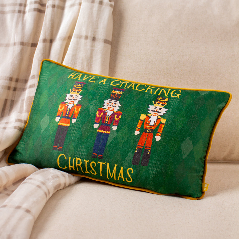 Nutcracker Cracking Christmas Cushion