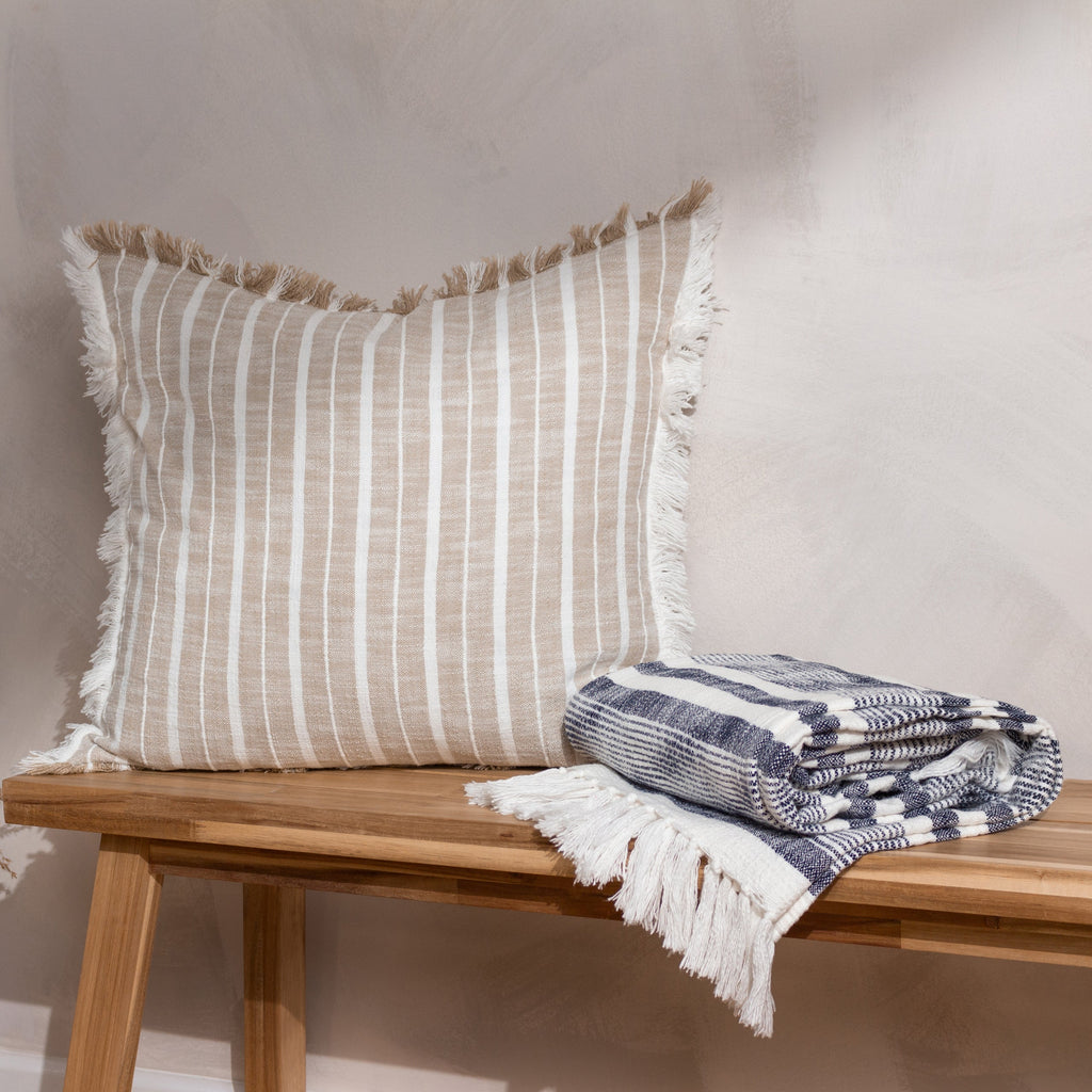Neela Stripe Fringed Throws