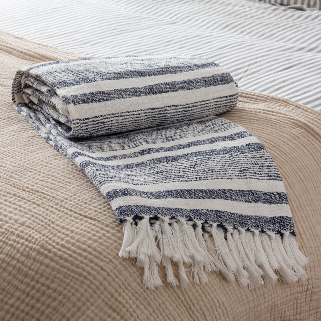 Neela Stripe Fringed Throws