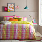 Neola Abstract Neon Striped Duvet Cover Set