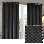Neptune Velvet Room Darkening Eyelet Curtains