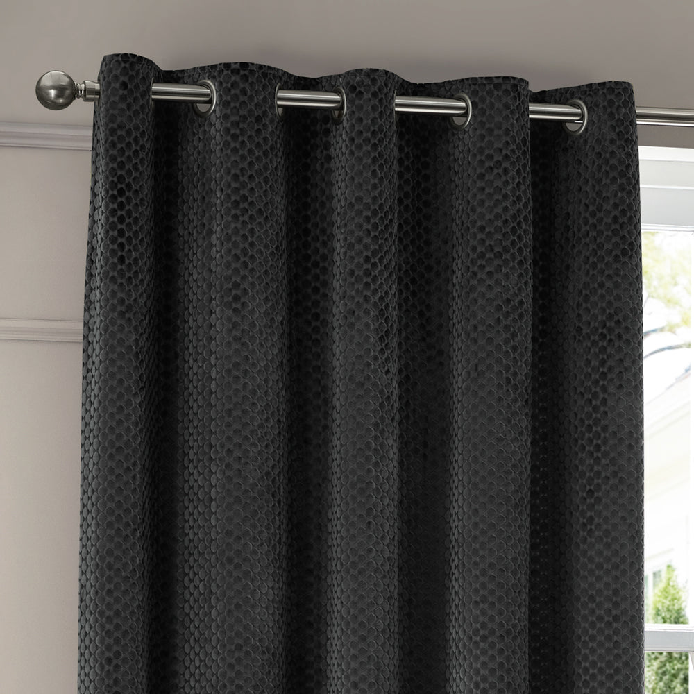 Neptune Velvet Room Darkening Eyelet Curtains