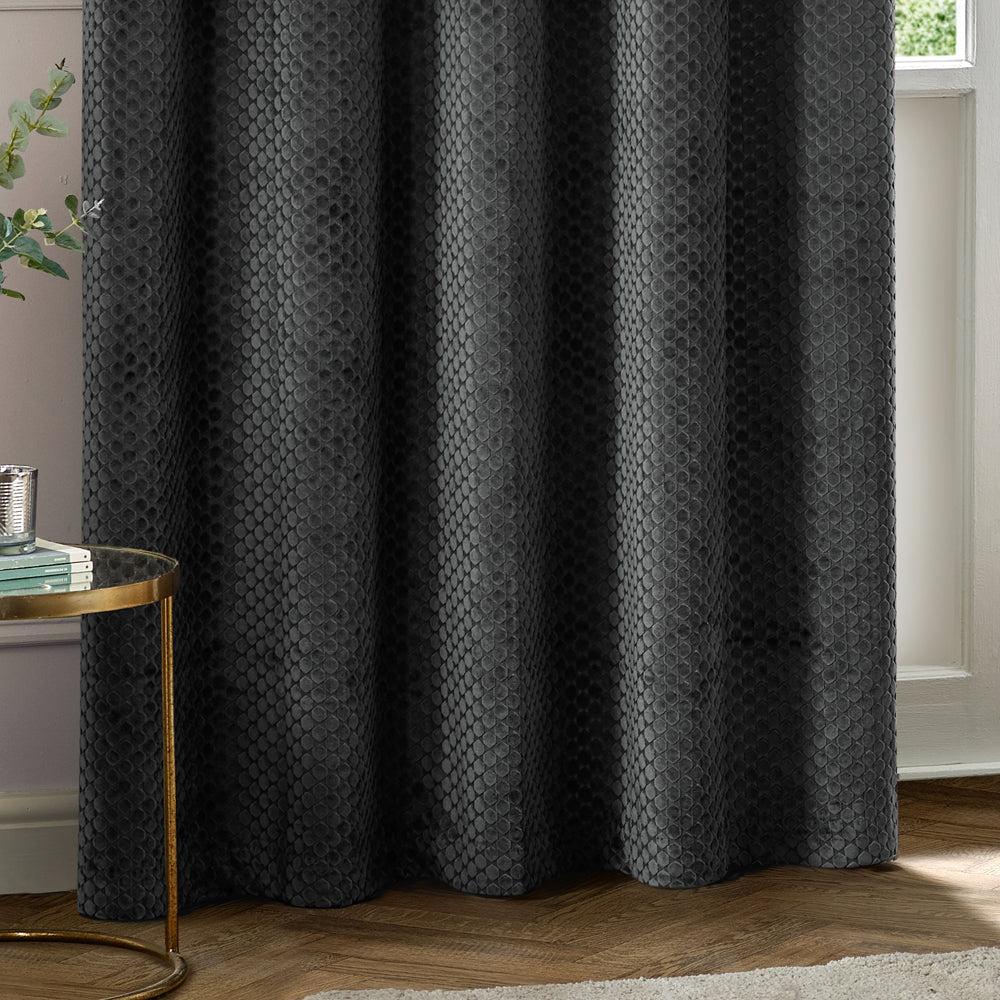 Neptune Velvet Room Darkening Eyelet Curtains
