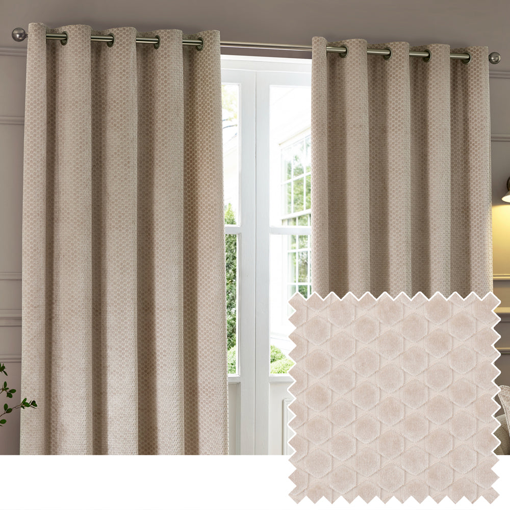Neptune Velvet Room Darkening Eyelet Curtains