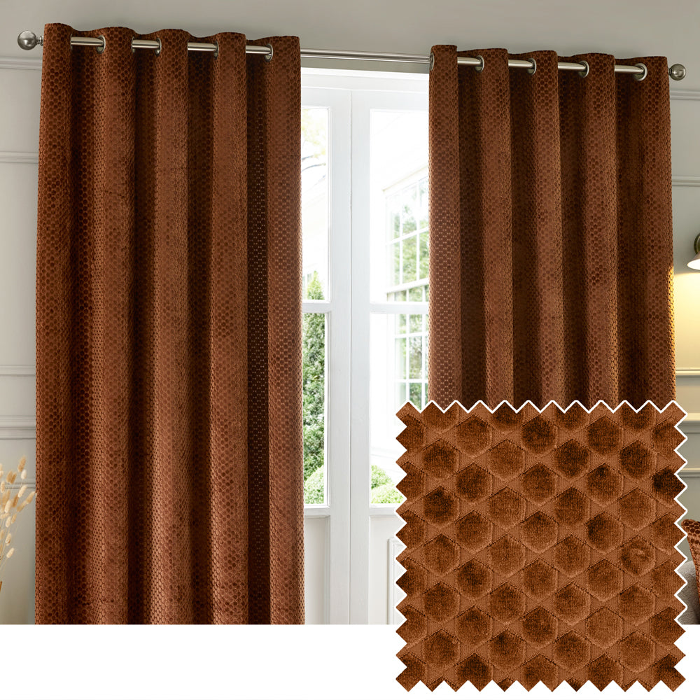 Neptune Velvet Room Darkening Eyelet Curtains