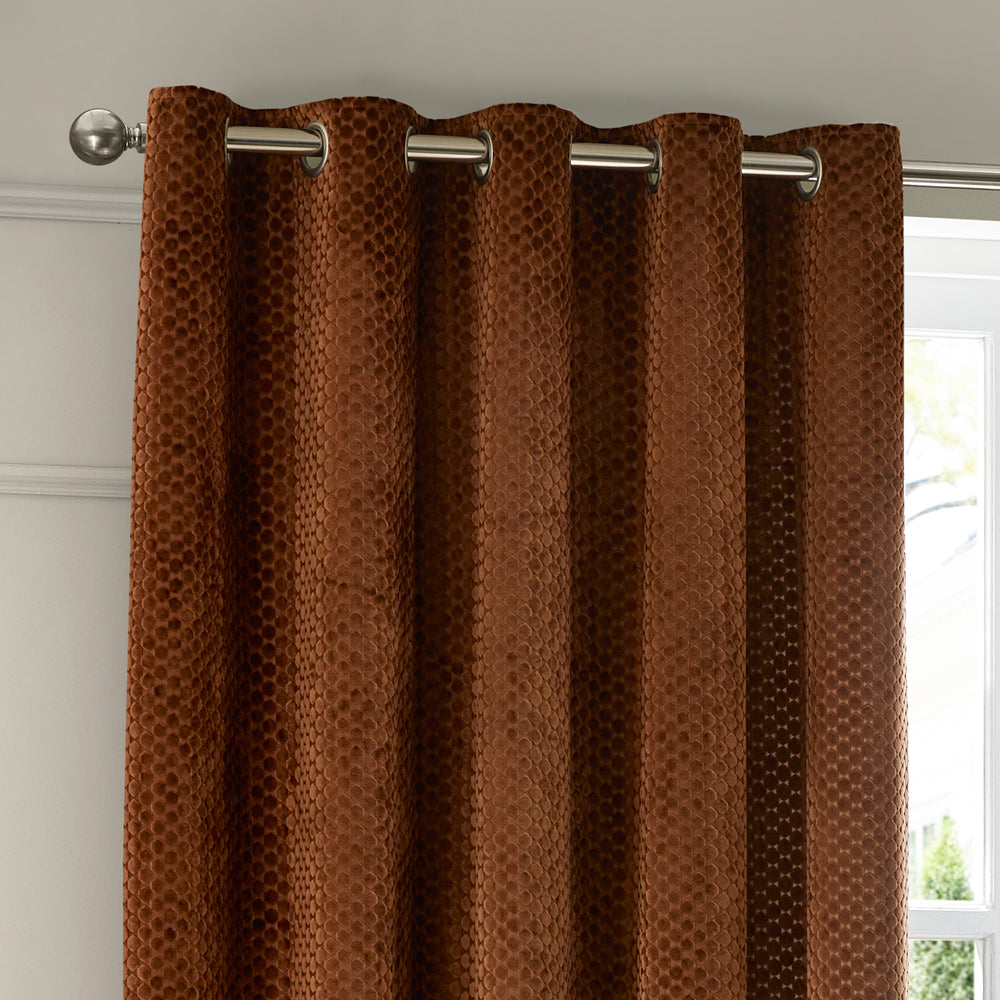 Neptune Velvet Room Darkening Eyelet Curtains