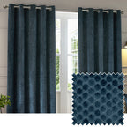 Neptune Velvet Room Darkening Eyelet Curtains