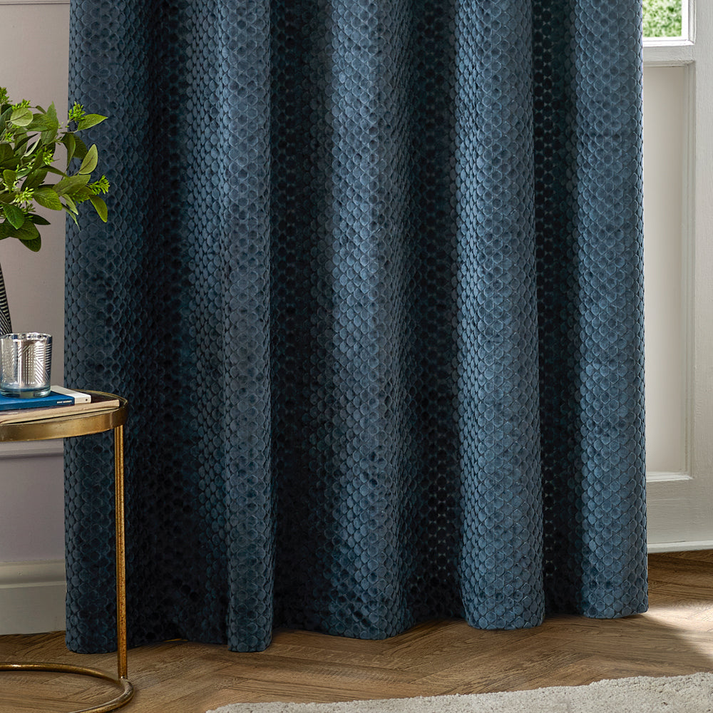 Neptune Velvet Room Darkening Eyelet Curtains