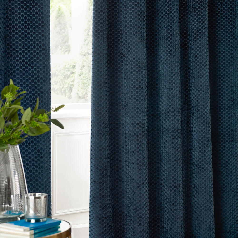 Neptune Velvet Room Darkening Eyelet Curtains