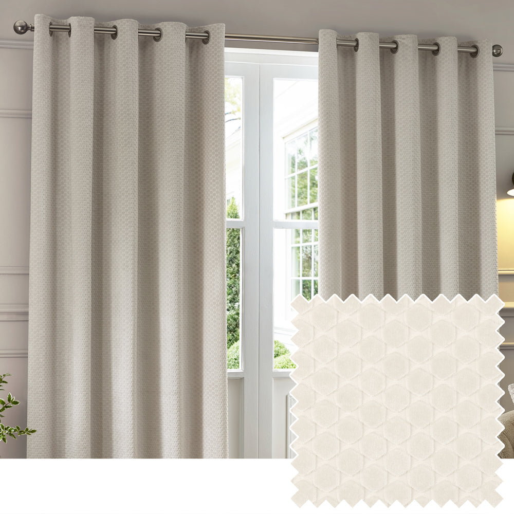 Neptune Velvet Room Darkening Eyelet Curtains