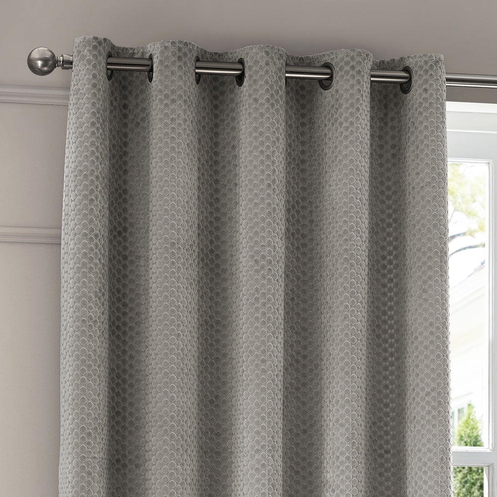 Neptune Velvet Room Darkening Eyelet Curtains