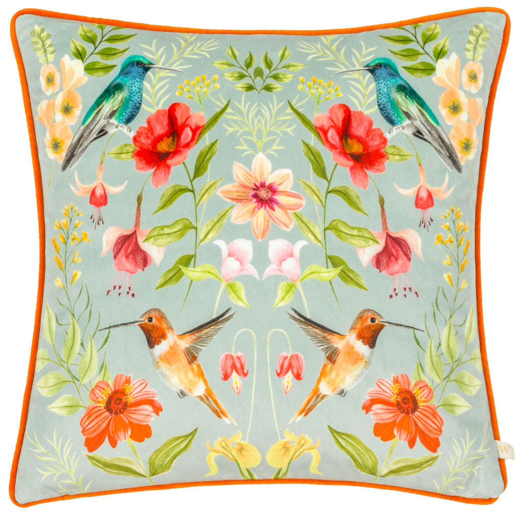 Nectar Garden Blossom Piped Velvet Cushion
