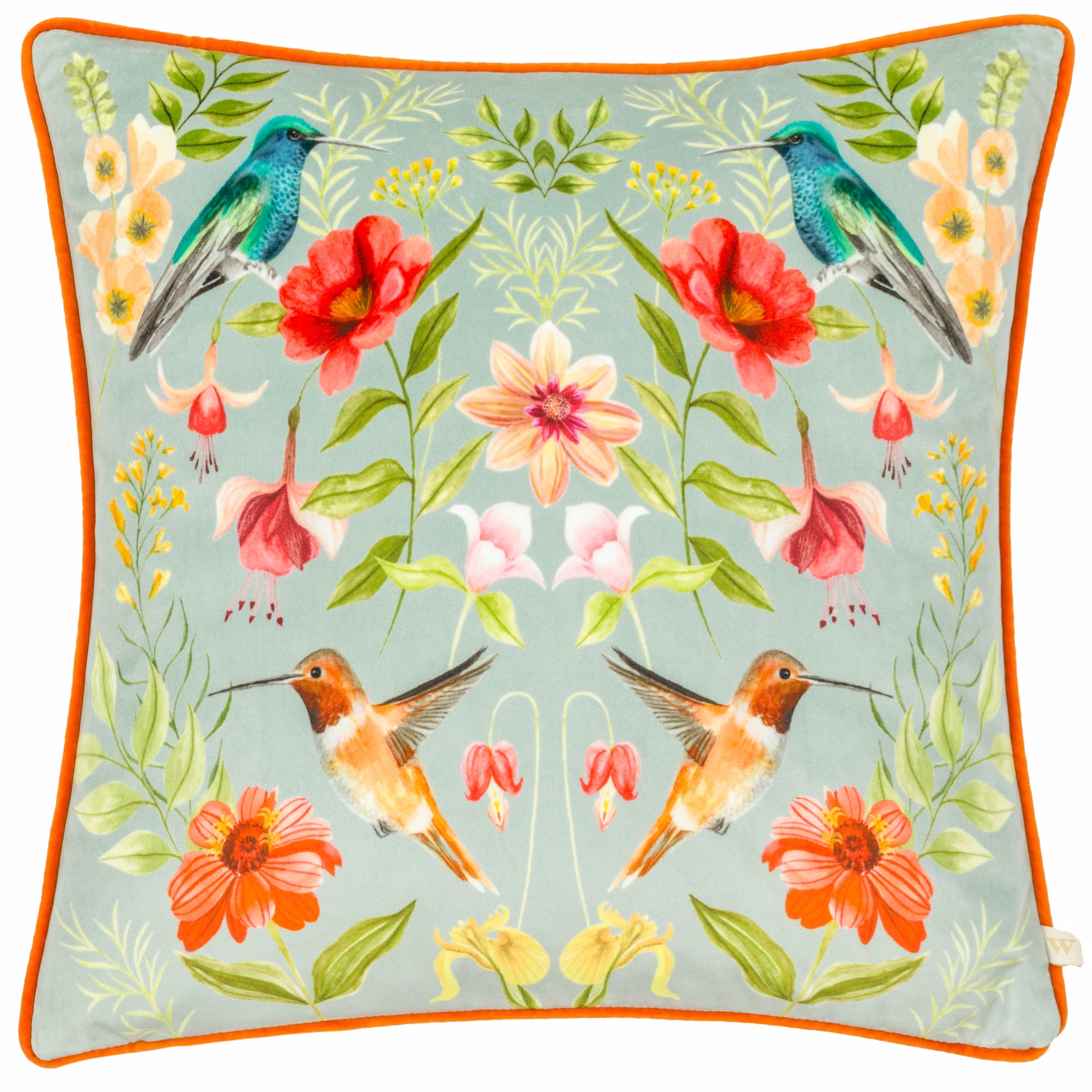 Nectar Garden Blossom Piped Velvet Cushion
