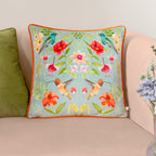 Nectar Garden Blossom Piped Velvet Cushion
