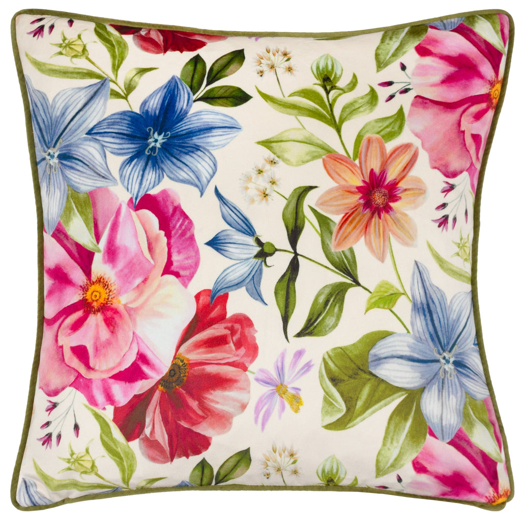 Nectar Garden Petunia Floral Piped Cushion