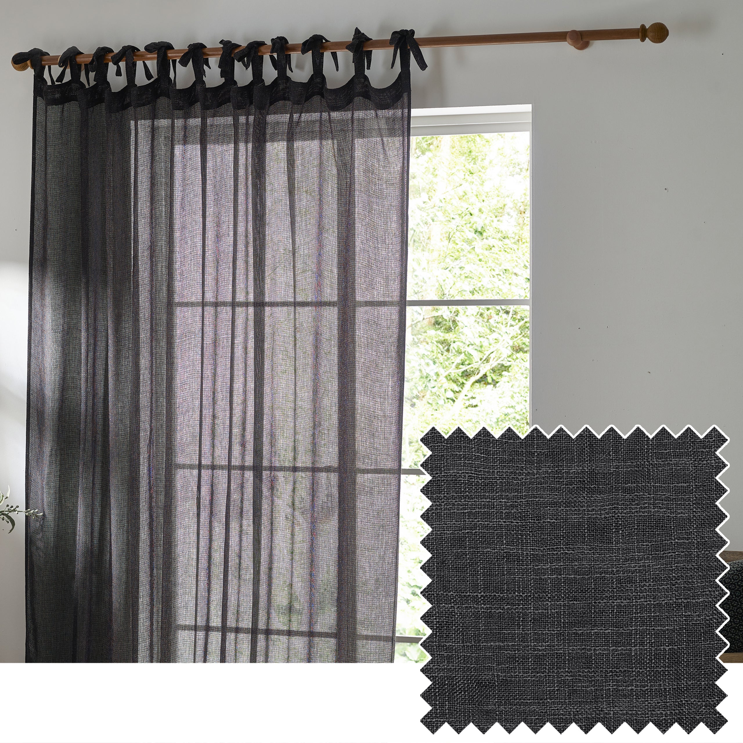 Nimbus Sheer Tie Top Curtain Panel