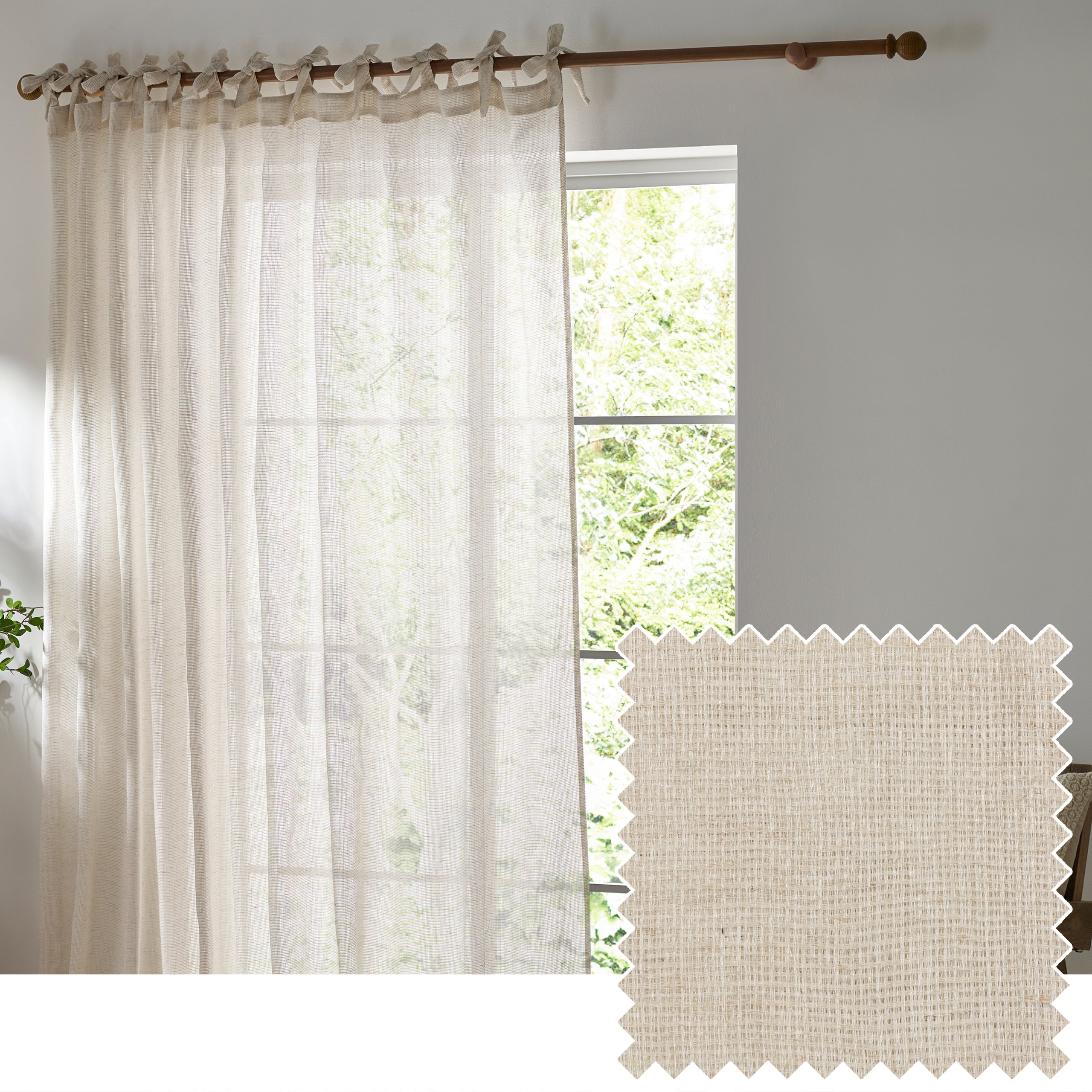 Nimbus Sheer Tie Top Curtain Panel