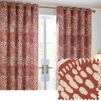 Nola Abstract 100% Cotton Lined Curtains