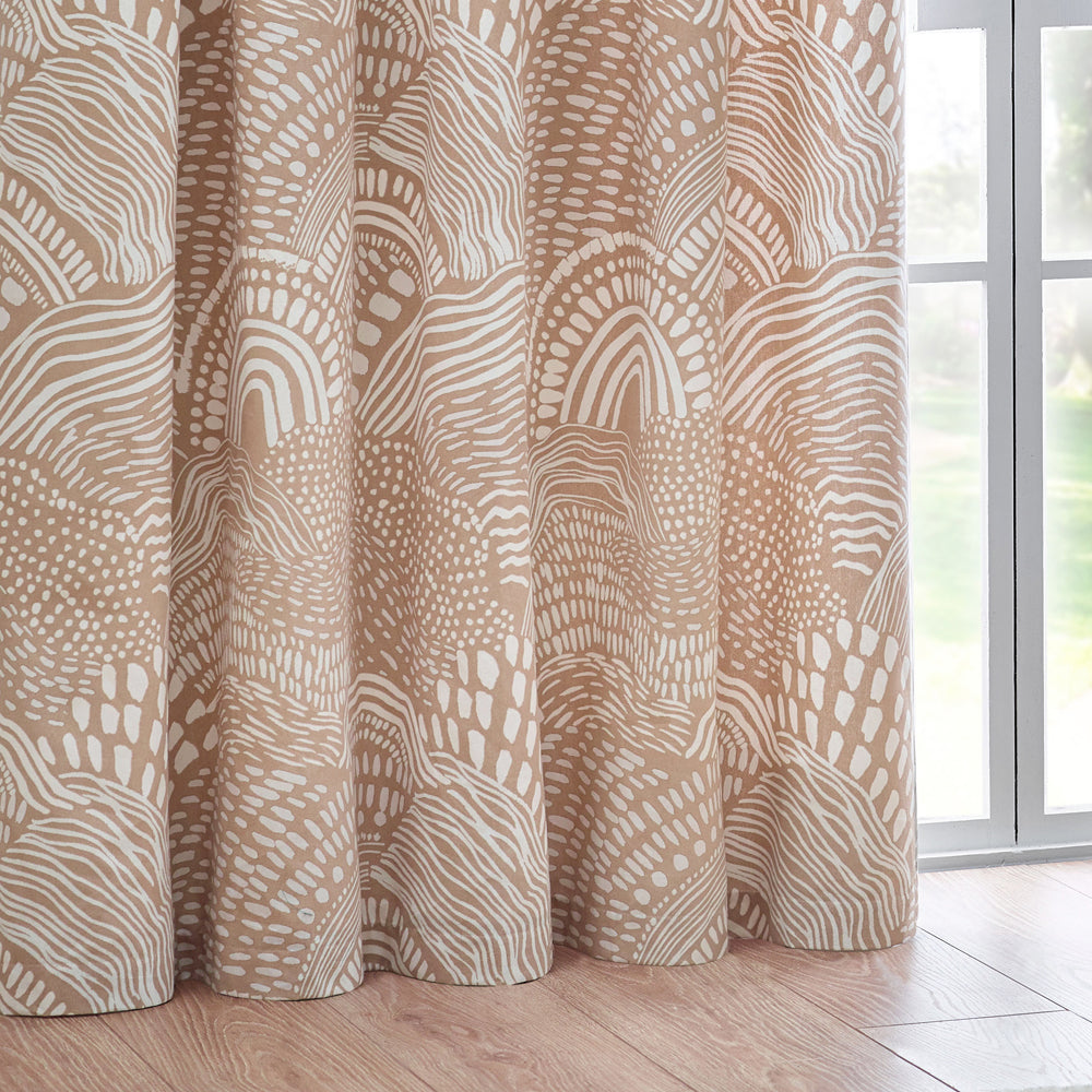 Nola Abstract 100% Cotton Lined Curtains