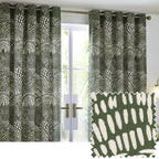 Nola Abstract 100% Cotton Lined Curtains