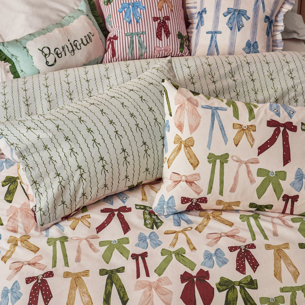 Noortje Bows Printed Reversible Duvet Cover Set