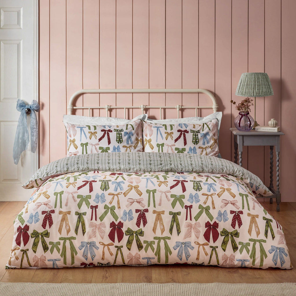 Noortje Bows Printed Reversible Duvet Cover Set