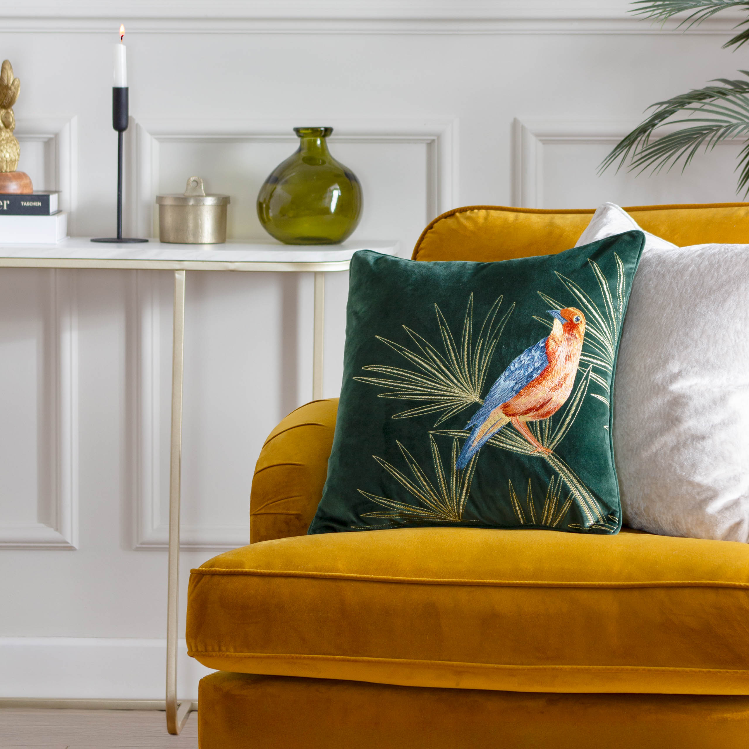 Odisha Exotic Bird Embroidered Cushion