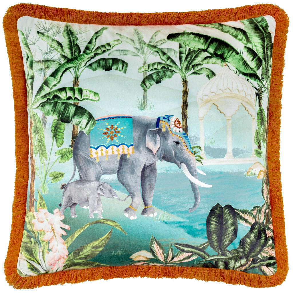 Odisha Scene Printed Velvet Cushion