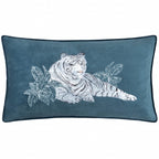 Odisha White Tiger Embroidered Cushion