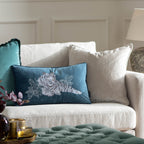 Odisha White Tiger Embroidered Cushion