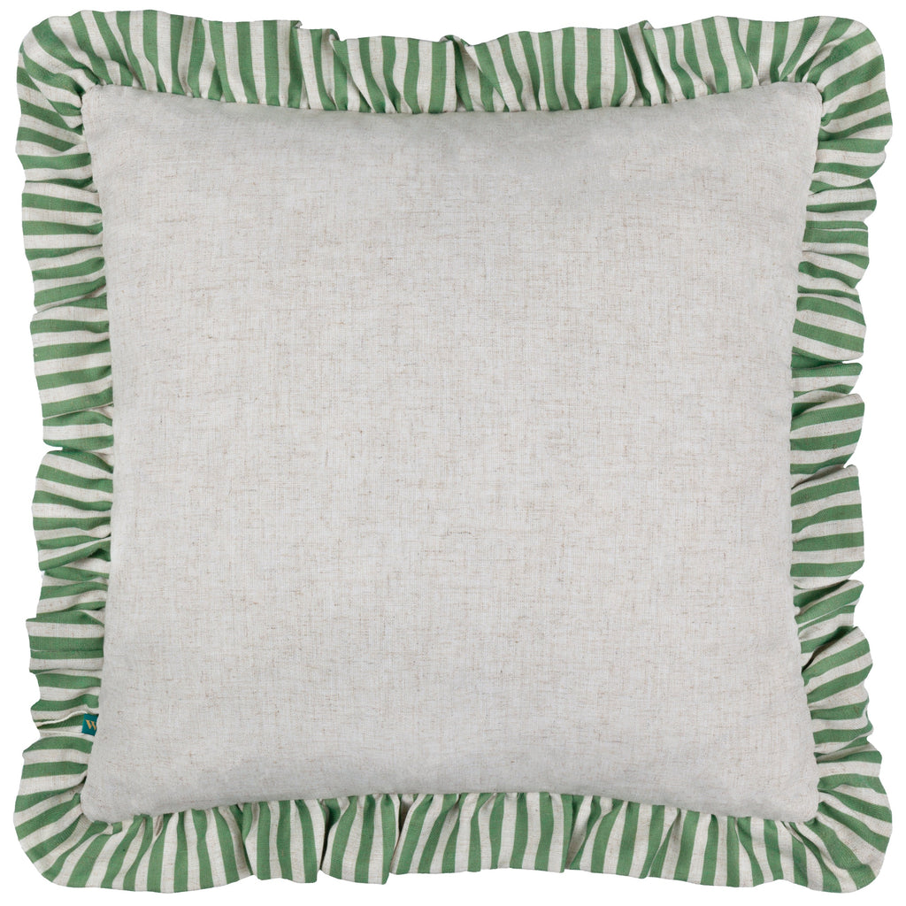 Okara Leopard And Fig Printed Ruffle Cushion