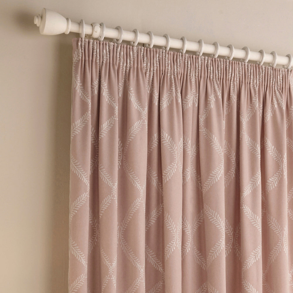 Olivia Lattice Embroidered Pencil Pleat Curtains