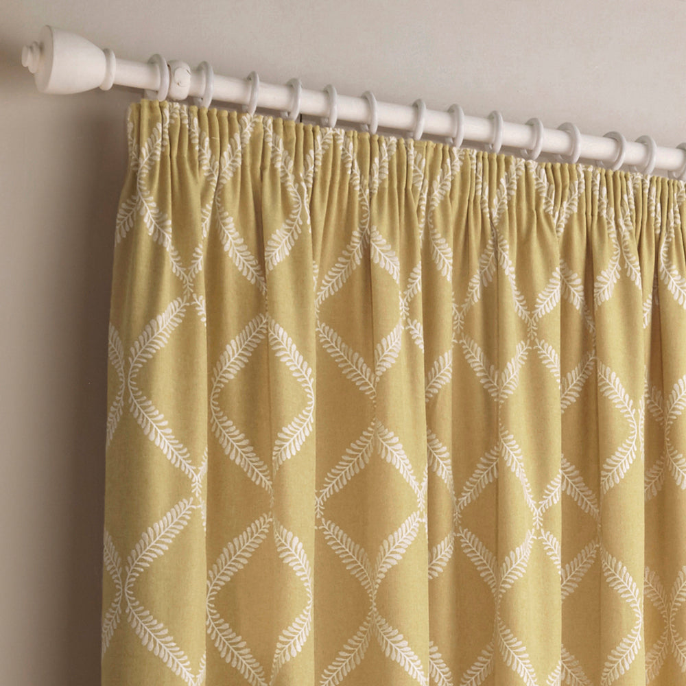 Olivia Lattice Embroidered Pencil Pleat Curtains