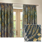 Ophelia Floral Jacquard Pencil Pleat Curtains