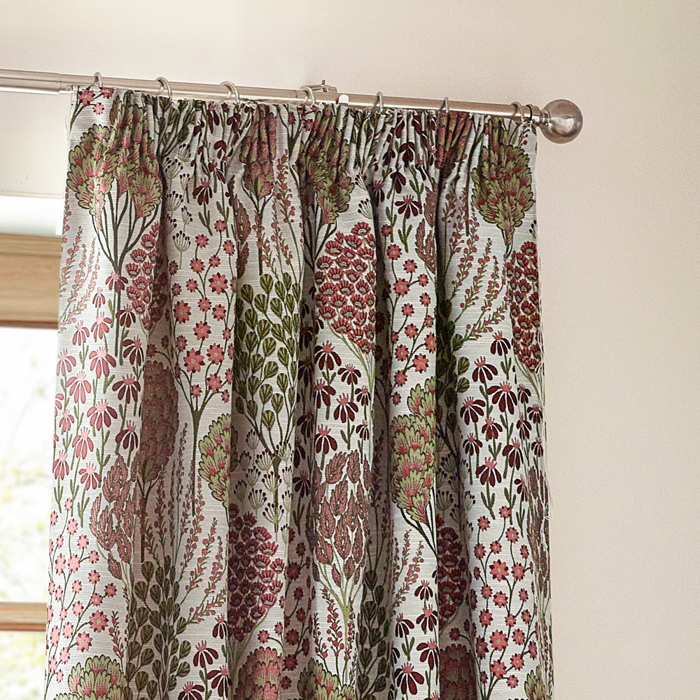 Ophelia Floral Jacquard Pencil Pleat Curtains