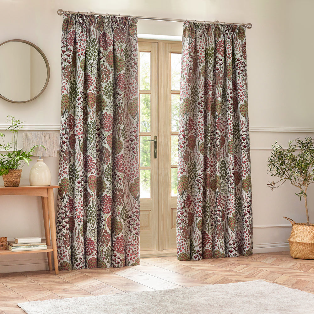 Ophelia Floral Jacquard Pencil Pleat Curtains