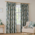 Ophelia Jacquard Floral Room Darkening Pencil Pleat Curtains