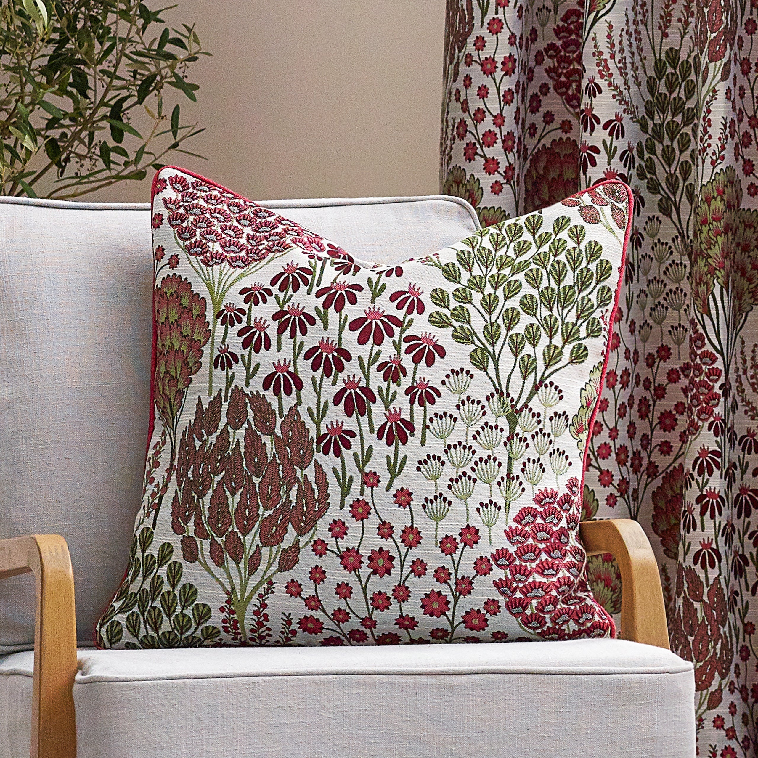 Ophelia Floral Jacquard Cushion