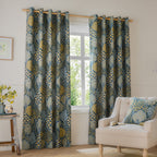 Ophelia Jacquard Floral Room Darkening Eyelet Curtains