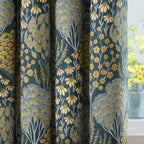 Ophelia Jacquard Floral Room Darkening Eyelet Curtains
