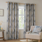 Ophelia Jacquard Floral Room Darkening Eyelet Curtains